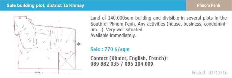 Real estate classified ad 5 sale land ta khmay phnom penh