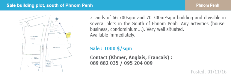 Real estate classified ad 7sale land building plot south phnom penh