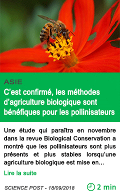 Science c est confirme les methodes d agriculture biologique sont benefiques pour les pollinisateurs
