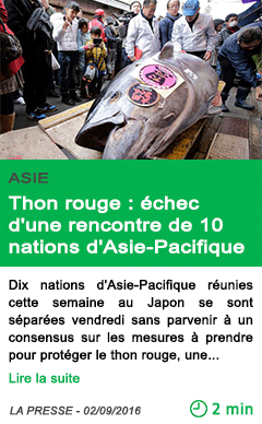 Science thon rouge echec d une rencontre de 10 nations d asie pacifique