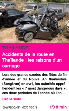 Societe accidents de la route en thailande les raisons d un carnage