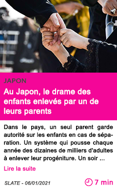 Societe au japon le drame des enfants enleve s par un de leurs parents
