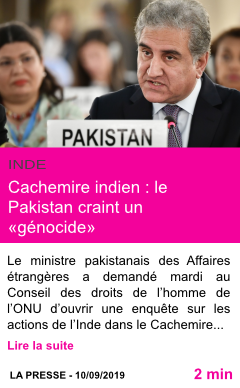 Societe cachemire indien le pakistan craint un genocide page001