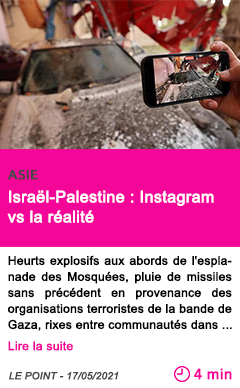 Societe israe l palestine instagram vs la re alite