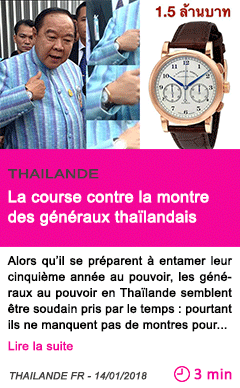 Societe la course contre la montre des generaux thailandais