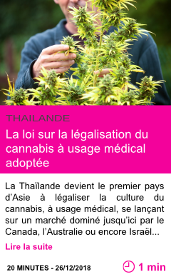 Societe la loi sur la legalisation du cannabis a usage medical adoptee page001