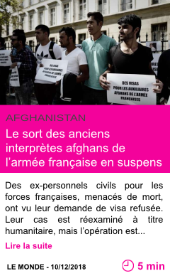 Societe le sort des anciens interpretes afghans de l armee francaise en suspens page001