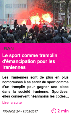 Societe le sport comme tremplin d emancipation pour les iraniennes